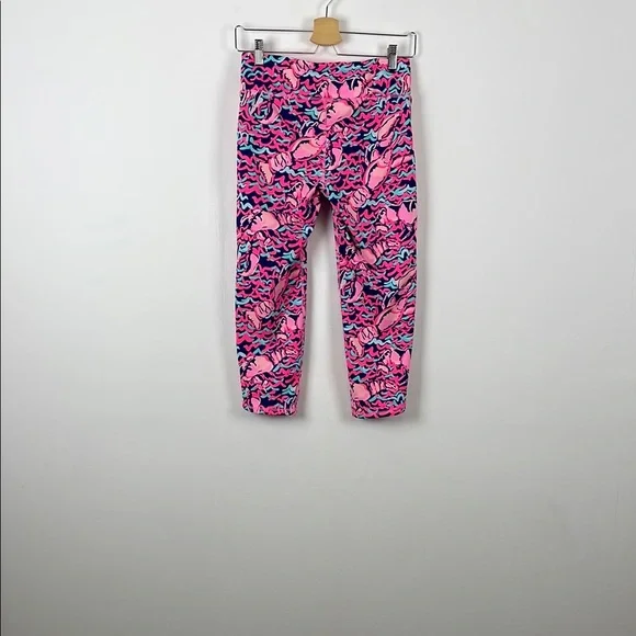 Lilly Pulitzer Luxletic Weekender Pink and Blue Losbstah Roll Women's M Leggings - Picture 5 of 8